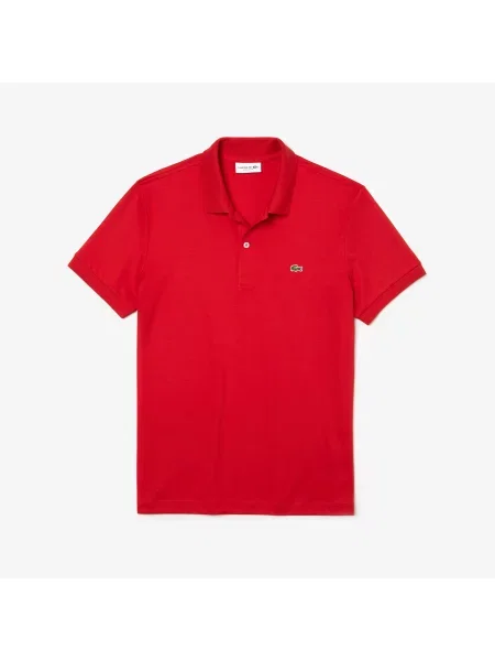 Lacoste Cotton Shirt Polo Regular Fit czerwony