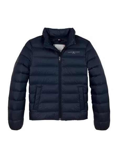 Tommy Hilfiger Péřová Bunda tmavě modrá bílá