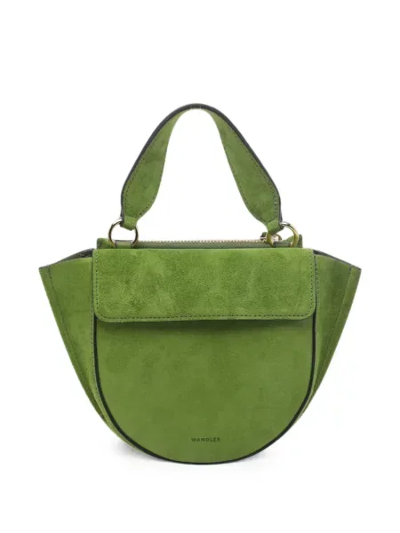 Geantă plic Wandler din piele de căprioară verde
