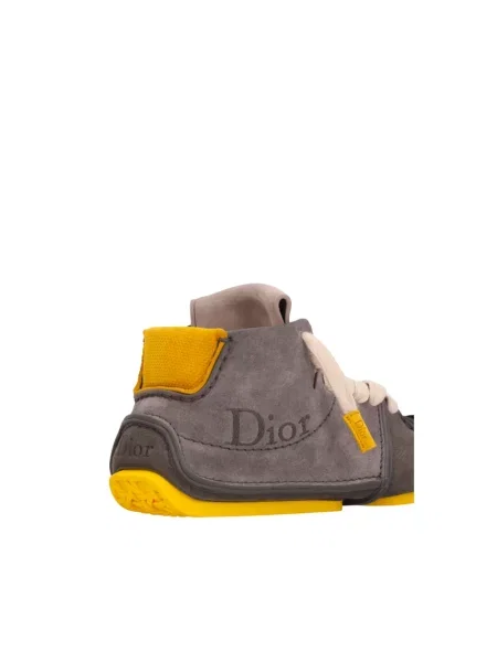 Sneakersy Dior sznurowane skórzane szare