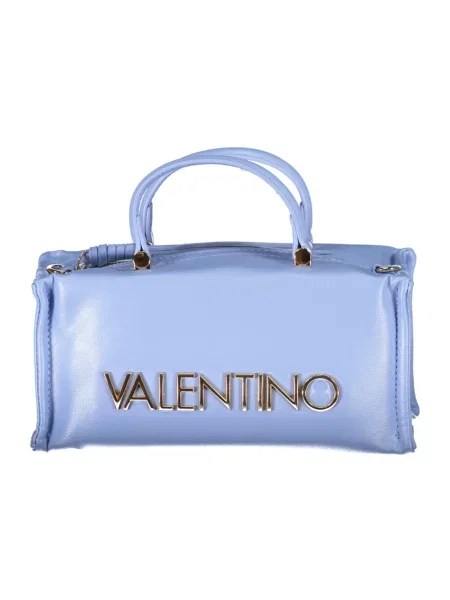 Lniana torebka Valentino By Mario Valentino biznesowa niebieska