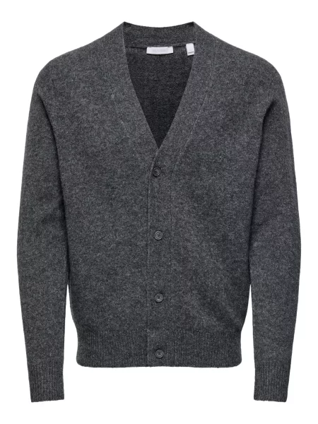 Only & Sons Geacă tricotată ONSRay' gri