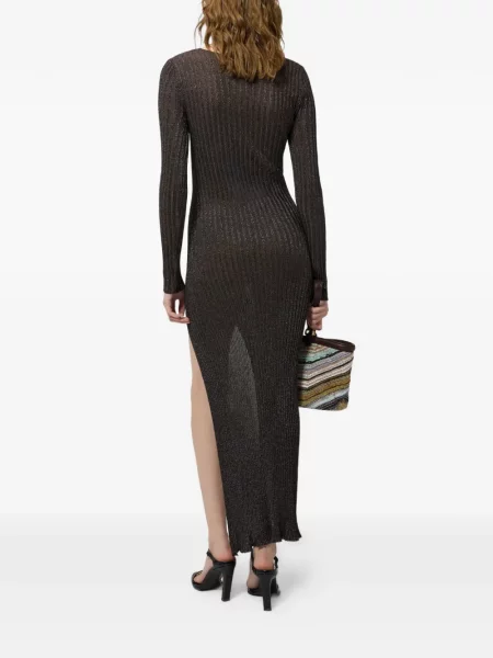 Rochie Missoni tricotate maro