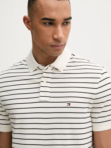 Tommy Hilfiger тениска с яка мъжка от с бежово