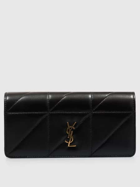 Кожаный кошелек Saint Laurent черный