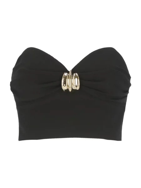 Top Elisabetta Franchi z kokardką biznesowy czarny
