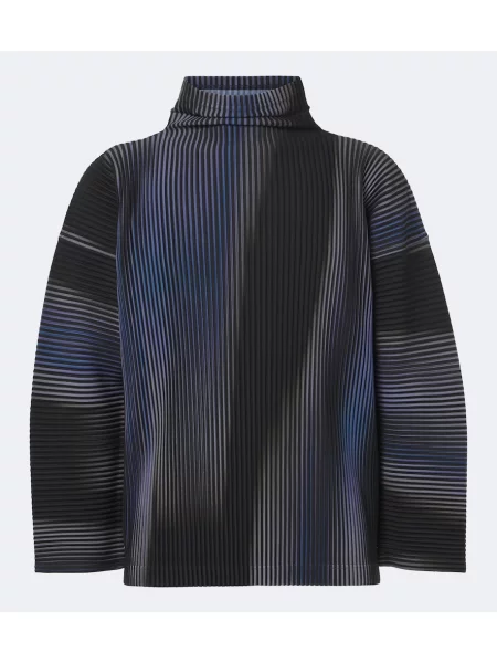 Pulover Homme Plisse Issey Miyake cu imagine albastru