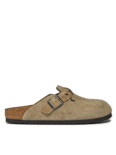 Pantofi Birkenstock din piele țesuți bej