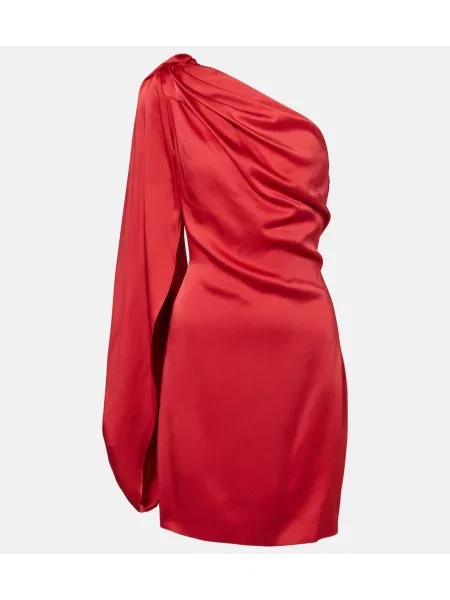 Rochie Stella Mccartney din satin cu un umăr gol roșu