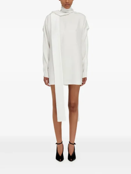Rochie mini Ferragamo drapată alb