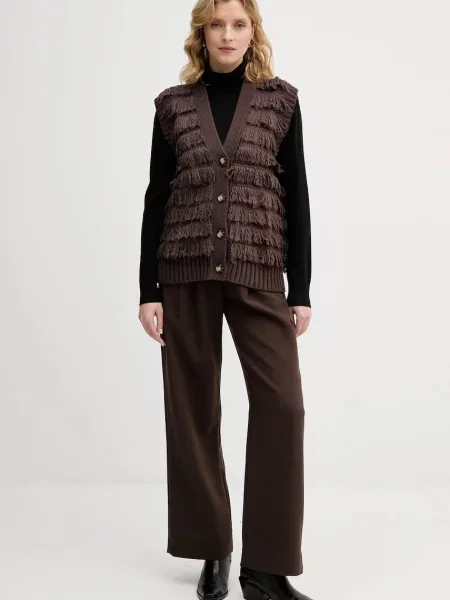 Вовняний светр Sisley коричневий