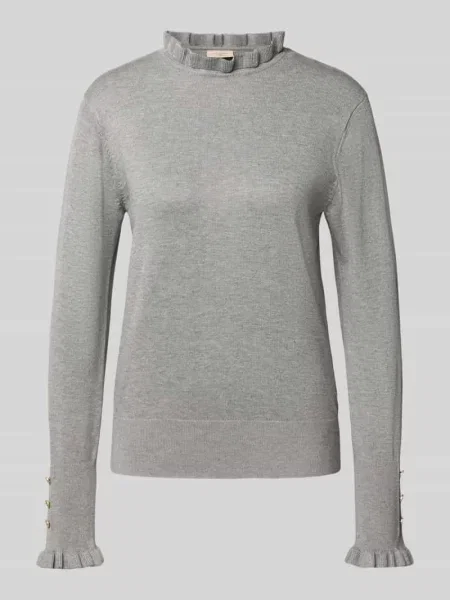 Bluzka z długim rękawem o kroju regular fit z mieszanki model ‘Katie’ Free/quent
