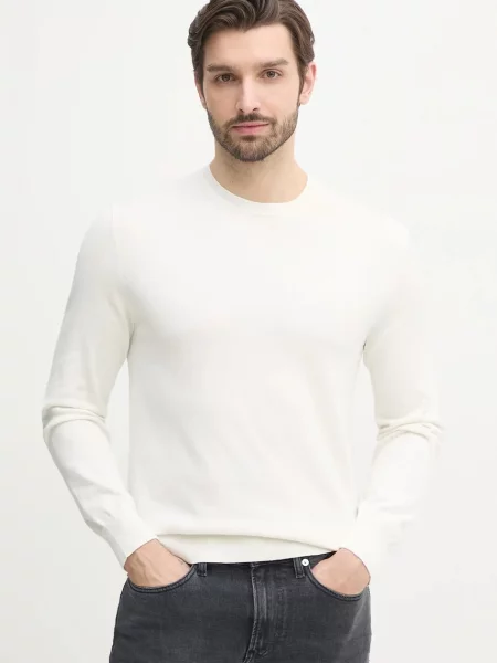 Пуловер Calvin Klein мъжки от лека материя бяло