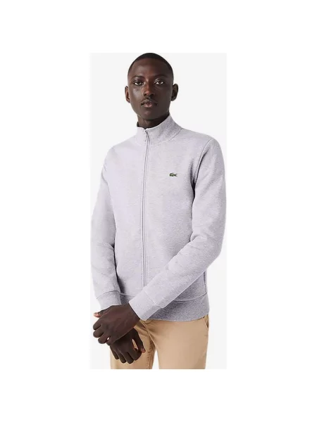 Bluza Lacoste Regular Fit Plush Full Zip jasnoszara XL szara