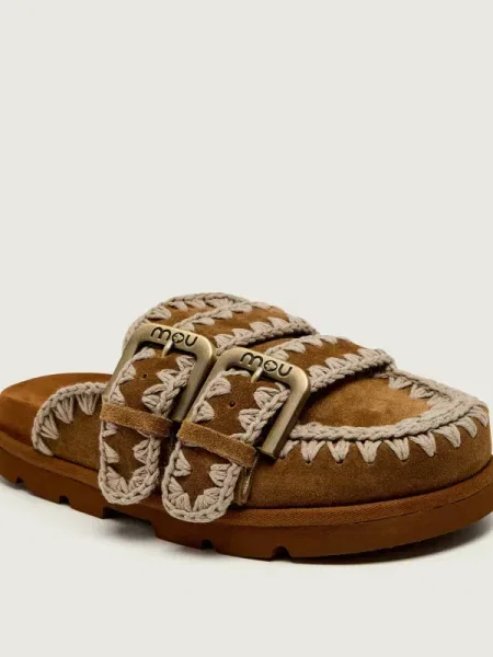 MOU Mules încălțăminte Sabot | piele întoarsă bej