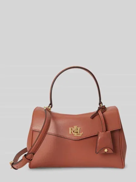 Torba na ramię z naturalnej skóry z odpinanym paskiem na ramię Lauren Ralph Lauren