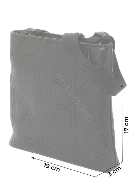 Geantă crossover Calvin Klein Emblem Emboss Slim Flatpack negru