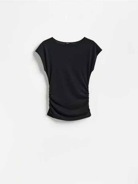 Reserved Tricou cu adaos de modal negru