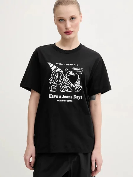Тениска Moschino Jeans черно