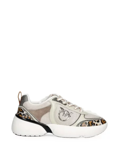 Sneakerși Pinko cu imagine cu model leopard alb