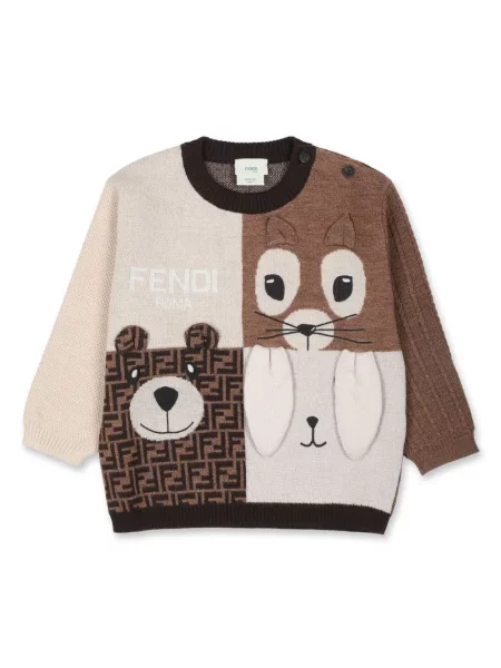 Sweter dziecięcy Fendi brązowy