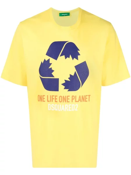 Tricou Dsquared2 cu imagine scurt galben