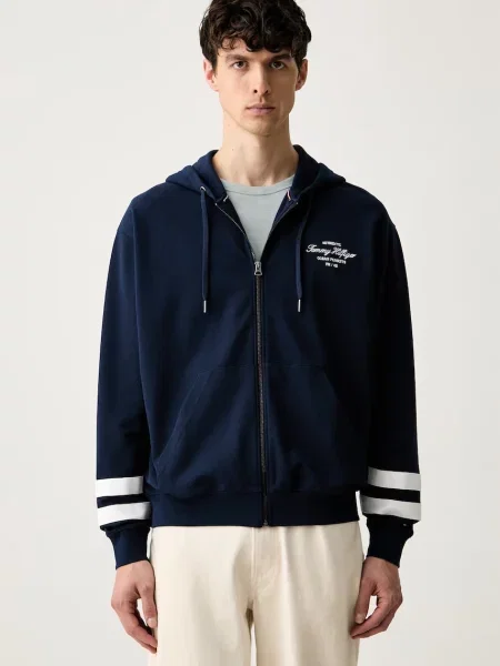 Tommy Hilfiger μπλούζα με κουκούλα και ανδρική μπλε
