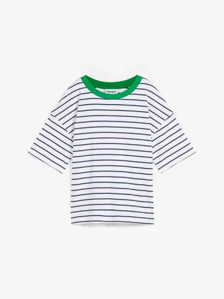 T-shirt oversize z grubej bawełny organicznej biała