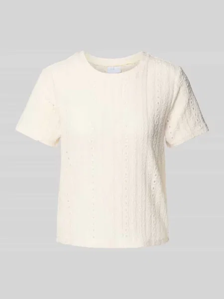 T-shirt z haftem angielskim Jake*s Collection beżowa