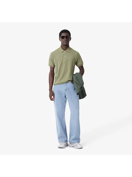 Lacoste Spodnie Jeansowe Loose Fit niebieski