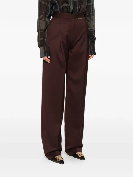 Pantaloni Elisabetta Franchi plisate maro