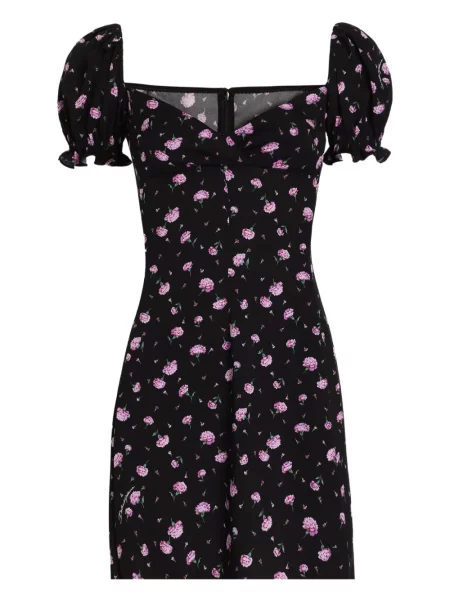 Rochie mini Dolce & Gabbana cu model floral cu volane de costum negru