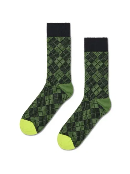 Ponožky Happy Socks s vzorom argyle zelená
