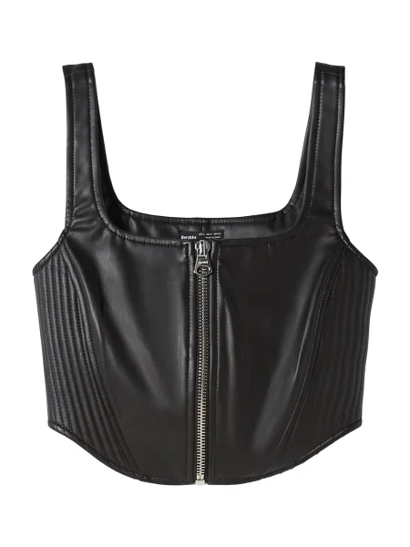 Bershka Top črna