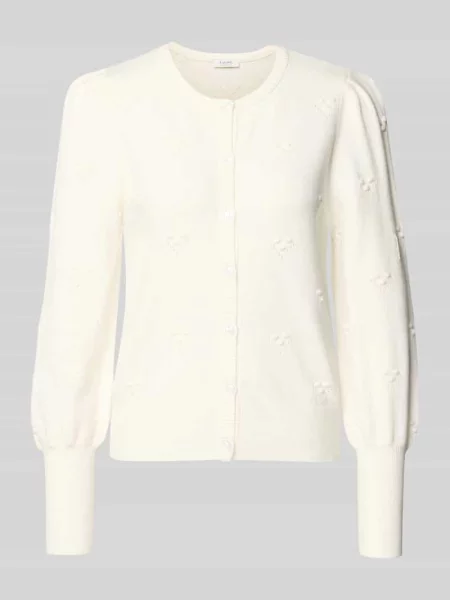 Kurtka z dzianiny z mieszanki z listwą guzikową model ‘MANINA’ B.young biała