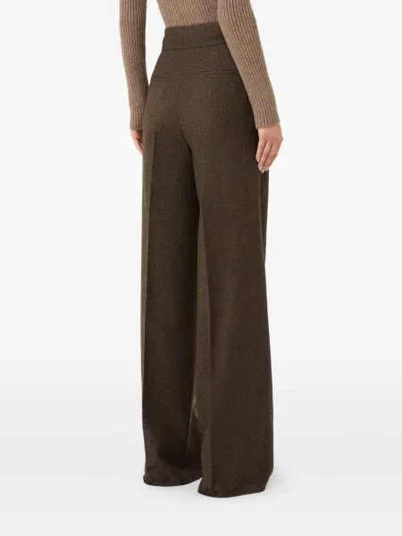 Pantaloni Max Mara plisate maro
