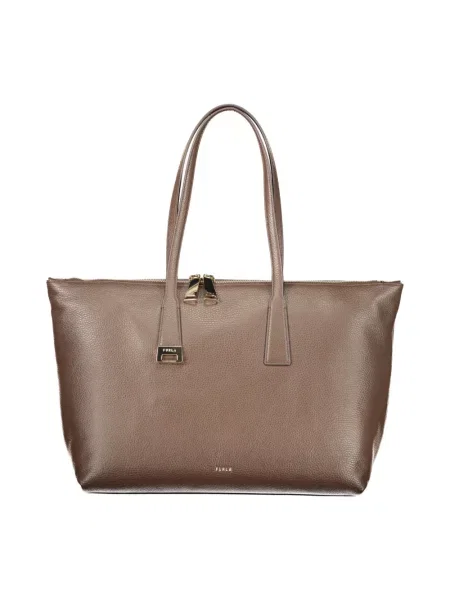 Shopperka Furla skórzana brązowa