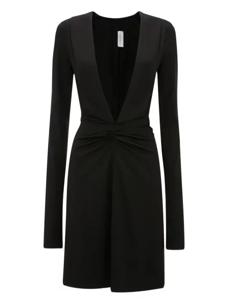 Rochie maxi Victoria Beckham cu decolteu în V lungă de costum negru