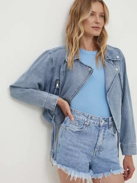 Дънково яке Answear Lab преходен модел синьо