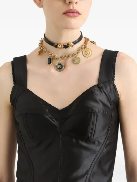 Satynowy top Dolce And Gabbana czarny