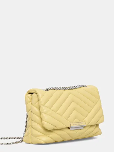 Armani Exchange crossbody torbica iz umetnega usnja rumena
