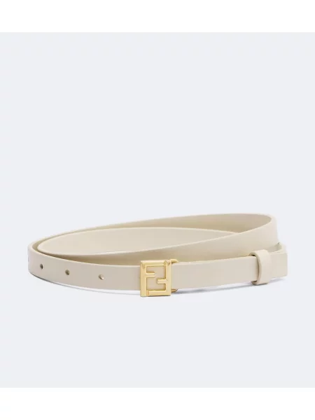 Cu centură curea Fendi din piele alb