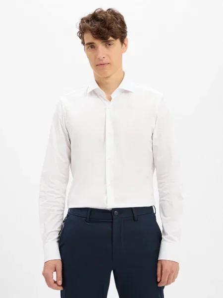 JOOP! koszula biznesowa Pares Mężczyźni Slim Fit jednolity 40 biały