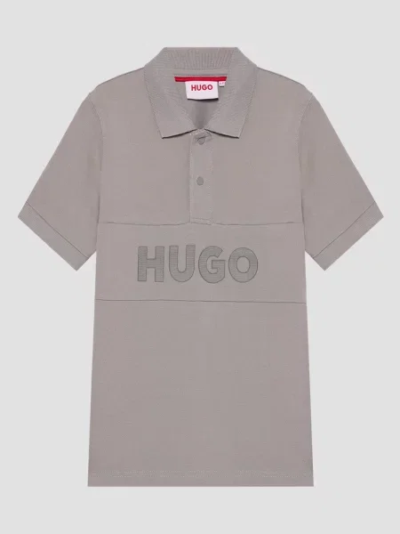 Детское поло Hugo серое