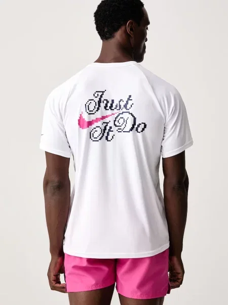 Nike tricou de baie pentru bărbați alb