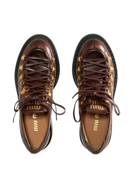 Pantofi loafer Miu Miu din piele maro