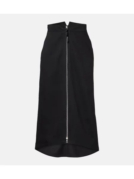 Fustă midi Moncler Genius până la genunchi negru