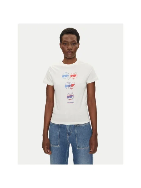 KARL LAGERFELD T-Shirt Εκρού Regular Fit