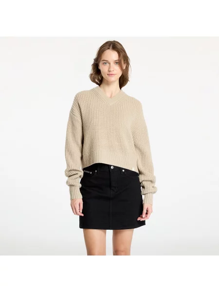 Svetr Calvin Klein Jeans Chunky V-Neck Sweater Pelican XS