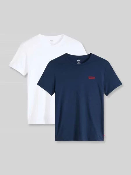 T-shirt z nadrukiem z logo w zestawie 2 szt. Levi's biała